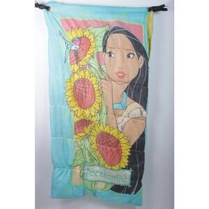 Vintage Disney's Pocahontas Sleeping Bag Sunflower Yellow Inside 27x55 Children